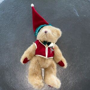Godiva Christmas Bear w/Pearl Pom-Pom Stocking Hat, Bowtie & Vest